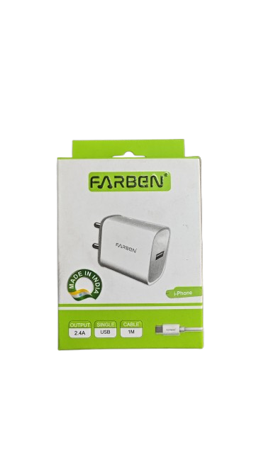  FARBEN I.PHONE 2.4A SINGLE USB FAST CHARGER